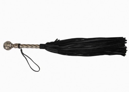 Черная плеть-флогер с витой ручкой в виде шара - 60 см. - Джага-Джага - купить с доставкой в Новосибирске