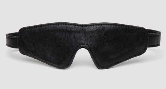 Черная плотная маска на глаза Bound to You Faux Leather Blindfold - Fifty Shades of Grey - купить с доставкой в Новосибирске