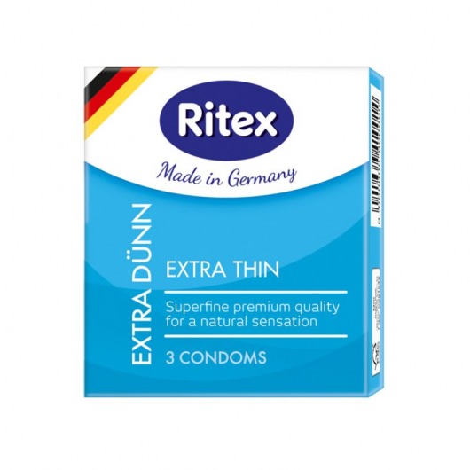 Ультратонкие презервативы RITEX EXTRA DUNN - 3 шт. - RITEX - купить с доставкой в Новосибирске
