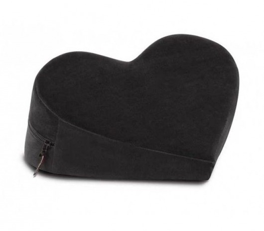 Черная вельветовая подушка для любви Liberator Retail Heart Wedge - Liberator - купить с доставкой в Новосибирске