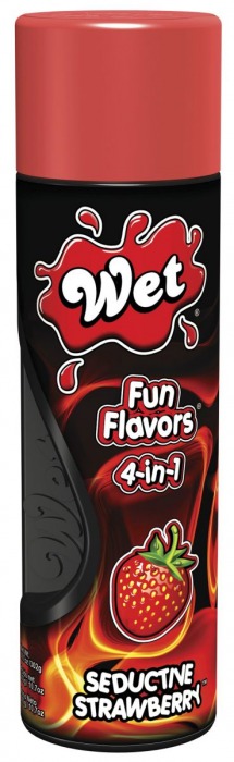 Разогревающий лубрикант Fun Flavors 4-in-1 Seductive Strawberry с ароматом клубники - 316 мл. - Wet International Inc. - купить с доставкой в Новосибирске