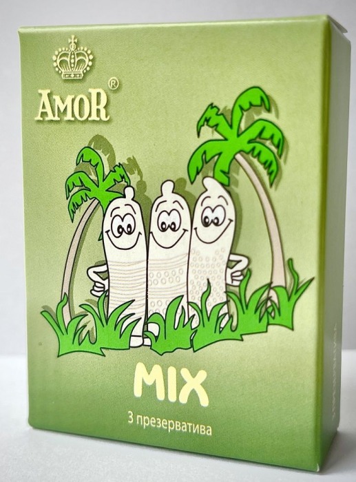 Микс-набор презервативов AMOR Mix  Яркая линия  - 3 шт. - AMOR - купить с доставкой в Новосибирске