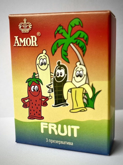 Ароматизированные презервативы AMOR Fruit  Яркая линия  - 3 шт. - AMOR - купить с доставкой в Новосибирске