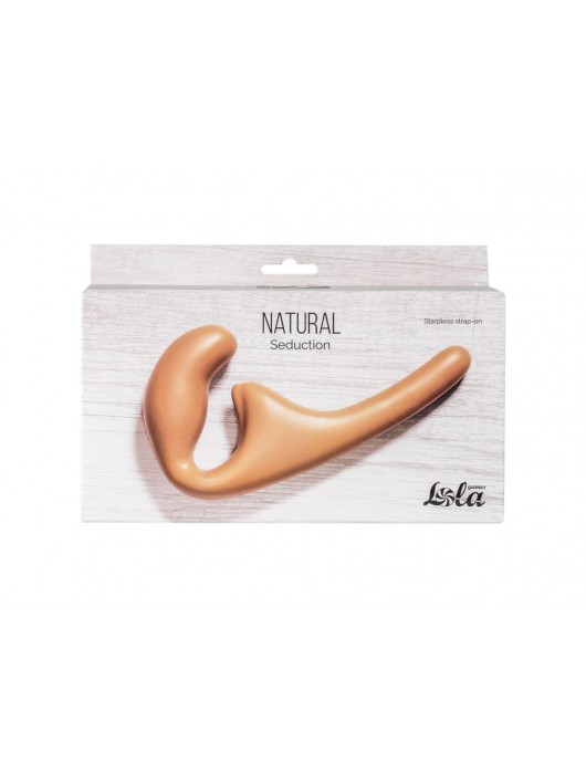 Бежевый безремневой страпон Seduction - 20,5 см. - Lola Games - купить с доставкой в Новосибирске