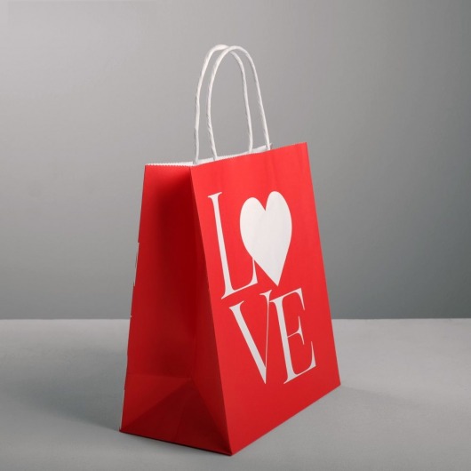 Бумажный пакет LOVE - 22 х 25 см. - Сима-Ленд - купить с доставкой в Новосибирске