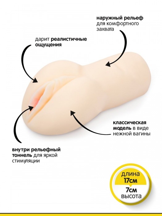 Телесная реалистичная вагина-мастурбатор из био-кожи - Brazzers - в Новосибирске купить с доставкой