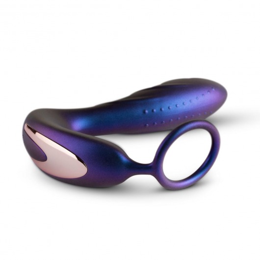 Фиолетовый анальный вибратор с эрекционным кольцом Black Hole - 14,3 см. - EDC