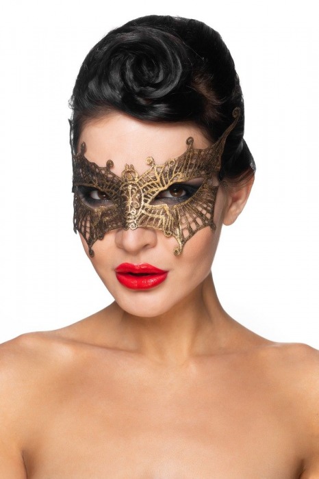Золотистая карнавальная маска  Алькор - Джага-Джага - купить с доставкой в Новосибирске