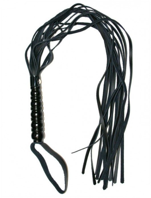 Черная многохвостовая плеть с ручкой - 82 см. - Eroticon - купить с доставкой в Новосибирске