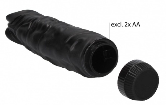 Черный вибромассажер Realisic Multispeed Vibrator - 23 см. - Shots Media BV