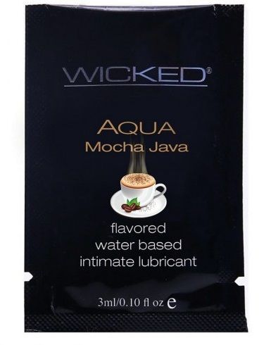 Лубрикант со вкусом кофе мокко WICKED AQUA Mocha Java - 3 мл. - Wicked - купить с доставкой в Новосибирске