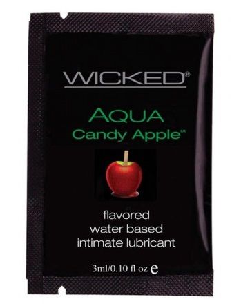 Лубрикант с ароматом сахарного яблока WICKED AQUA Candy Apple - 3 мл. - Wicked - купить с доставкой в Новосибирске