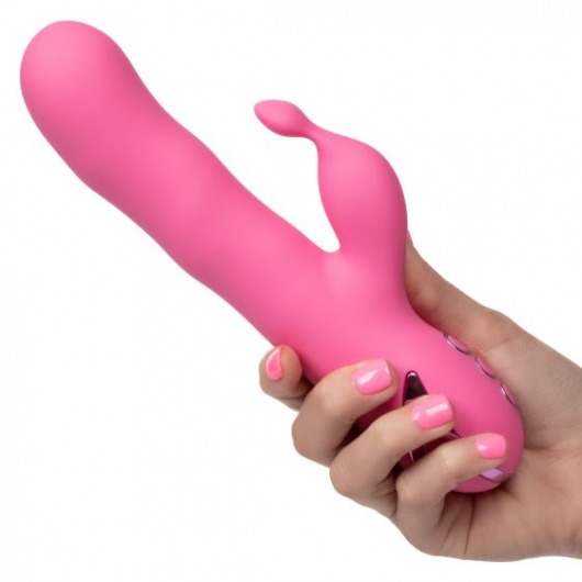 Розовый вибратор-кролик с волновым движением ствола Santa Barbara Surfer - 24 см. - California Exotic Novelties