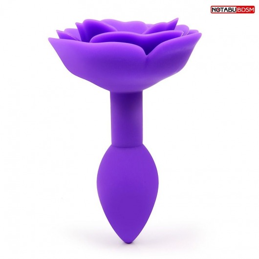 Фиолетовая гладкая анальная втулка-роза - Bior toys - купить с доставкой в Новосибирске