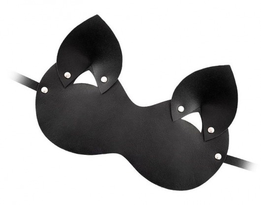 Закрытая черная маска  Кошка - Штучки-дрючки - купить с доставкой в Новосибирске