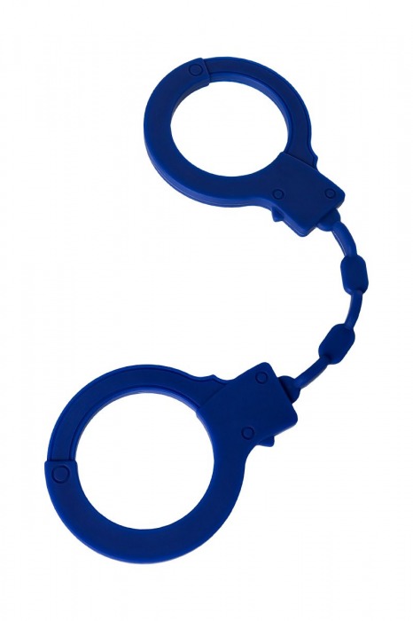 Синие силиконовые наручники  Штучки-дрючки - Штучки-дрючки - купить с доставкой в Новосибирске
