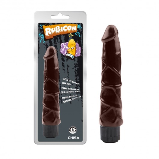 Коричневый вибратор-реалистик Ignite Vibrating Cock - 21,5 см. - Chisa