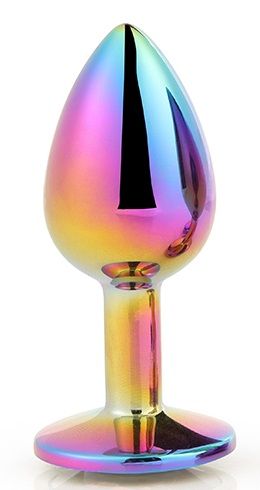 Голографическая анальная втулка с радужным кристаллом - 7,1 см. - Dream Toys - купить с доставкой в Новосибирске