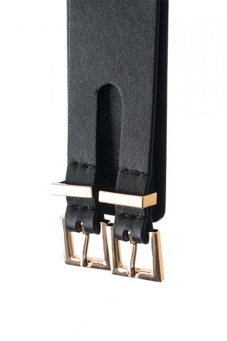 Черные наручники PREMIUM HANDCUFF WITH HOOK с золотистой перемычкой - Blush Novelties - купить с доставкой в Новосибирске