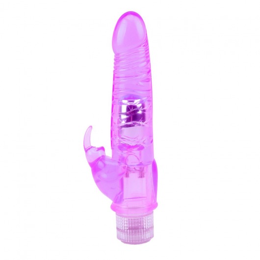 Фиолетовый вибратор Glitters Dual Teaser - 23 см. - Chisa