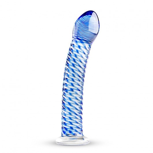 Голубой стеклянный фаллоимитатор Glass Dildo No.5 - 18 см. - EDC