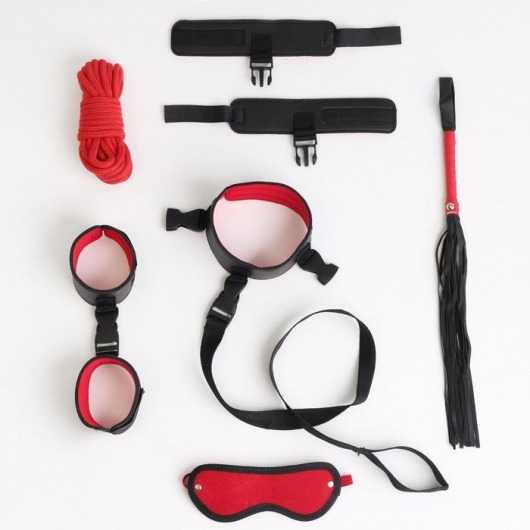 Черно-красный эротический набор из 7 предметов - Сима-Ленд - купить с доставкой в Новосибирске