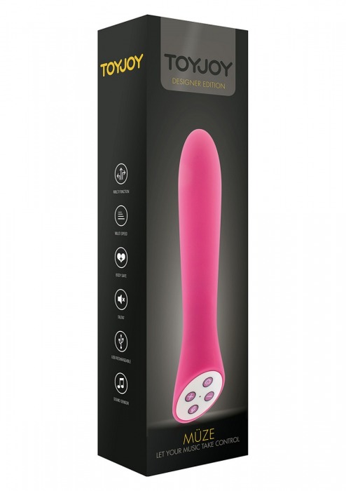 Розовый вибратор Muze Sound Sensitive Pink - 23 см. - Toy Joy