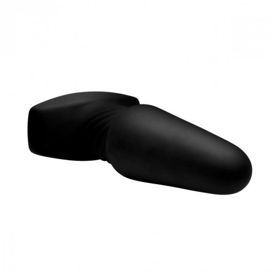 Черная анальная пробка Slim R Smooth Rimming Plug with Remote - 14 см. - XR Brands