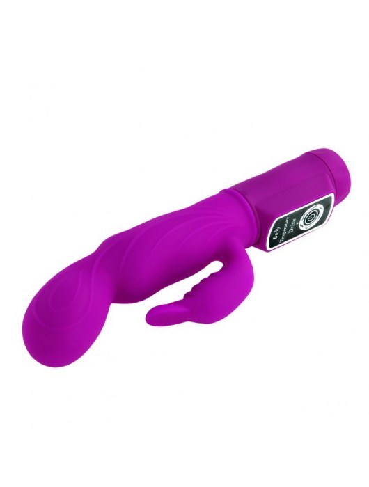 Лиловый вибратор с клиторальной стимуляцией Body Touch - 22,5 см. - Baile
