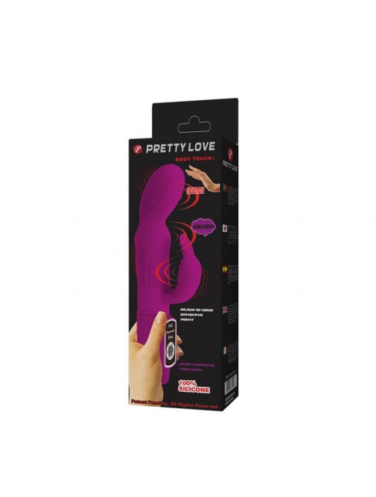 Лиловый вибратор с клиторальной стимуляцией Body Touch - 22,5 см. - Baile