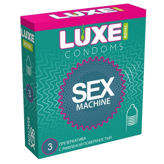 Ребристые презервативы LUXE Royal Sex Machine - 3 шт. - Luxe - купить с доставкой в Новосибирске
