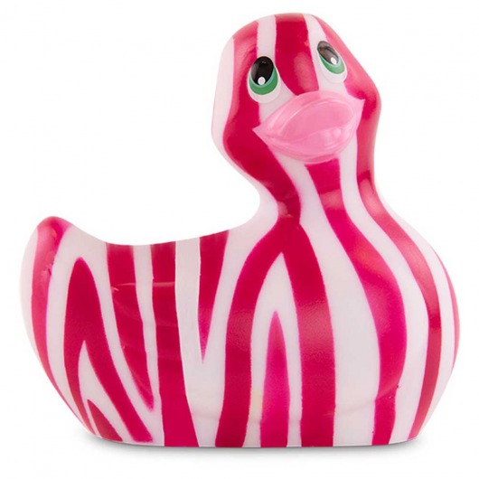 Вибратор-уточка I Rub My Duckie 2.0 Wild с розово-белым анималистическим принтом - Big Teaze Toys - купить с доставкой в Новосибирске