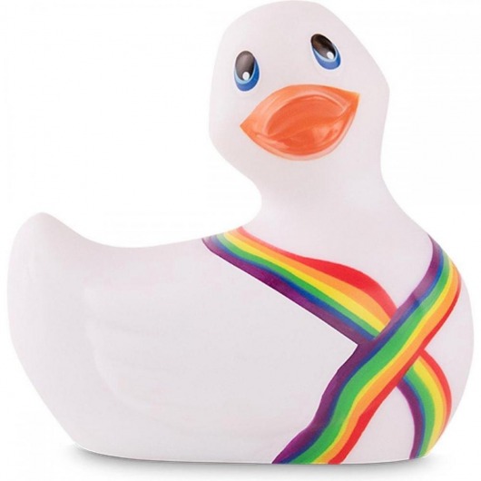 Белый вибратор-уточка I Rub My Duckie 2.0 Pride - Big Teaze Toys - купить с доставкой в Новосибирске