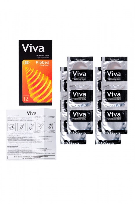 Ребристые презервативы VIVA Ribbed - 12 шт. - VIZIT - купить с доставкой в Новосибирске