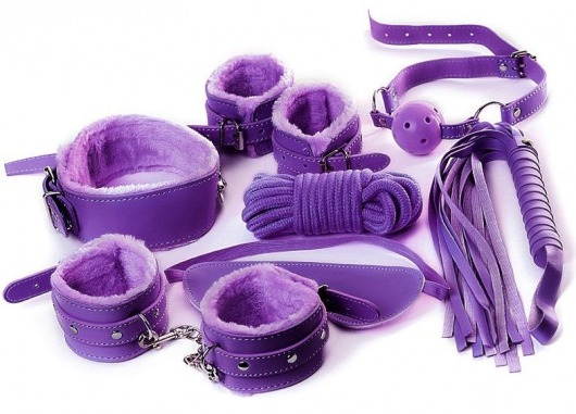 Фиолетовый набор БДСМ «Накажи меня нежно» с карточками - Штучки-дрючки - купить с доставкой в Новосибирске