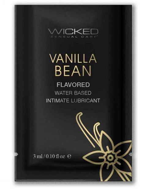 Лубрикант на водной основе с ароматом ванильных бобов Wicked Aqua Vanilla Bean - 3 мл. - Wicked - купить с доставкой в Новосибирске