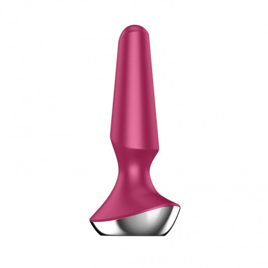 Малиновая анальная пробка с вибрацией Satisfyer Plug-ilicious 2 - 14 см. - Satisfyer