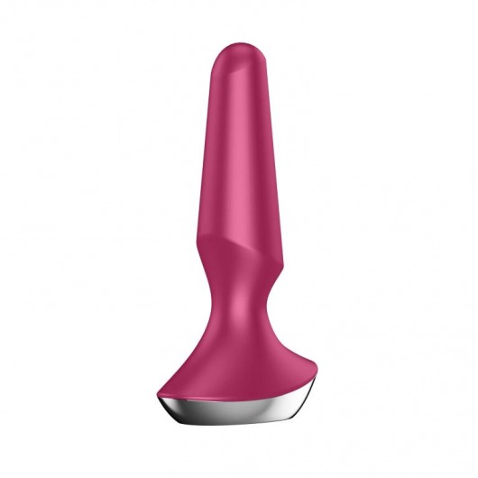 Малиновая анальная пробка с вибрацией Satisfyer Plug-ilicious 2 - 14 см. - Satisfyer