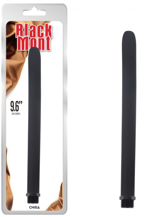 Черная насадка для анального душа Silicone Douche Tube - 24,5 см. - Chisa - купить с доставкой в Новосибирске