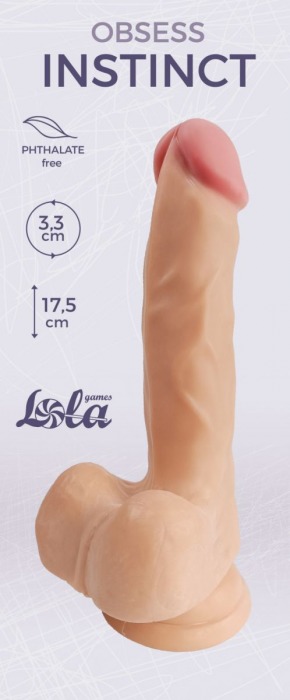 Телесный фаллоимитатор Obsess Instinct - 17,5 см. - Lola Games