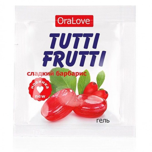 Гель-смазка Tutti-frutti со вкусом барбариса - 4 гр. - Биоритм - купить с доставкой в Новосибирске