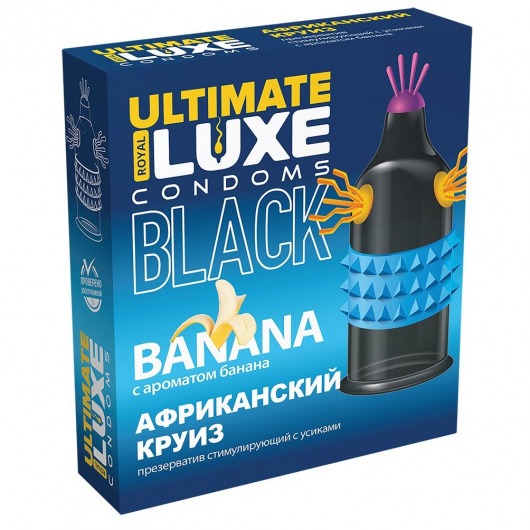 Черный стимулирующий презерватив  Африканский круиз  с ароматом банана - 1 шт. - Luxe - купить с доставкой в Новосибирске