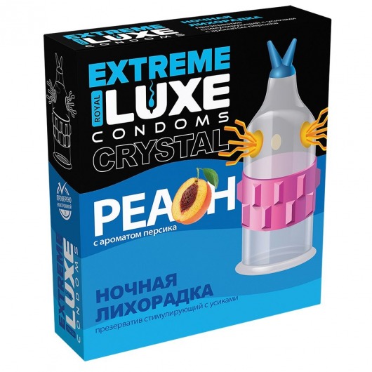 Стимулирующий презерватив  Ночная лихорадка  с ароматом персика - 1 шт. - Luxe - купить с доставкой в Новосибирске