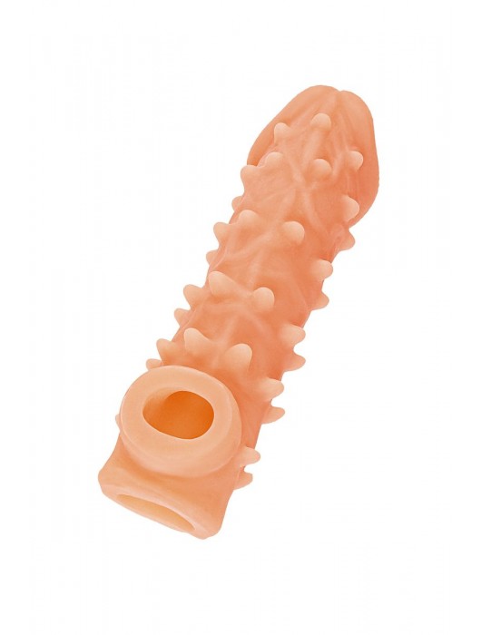 Телесная закрытая насадка с пупырышками Cock Sleeve Size S - 13,8 см. - KOKOS - в Новосибирске купить с доставкой