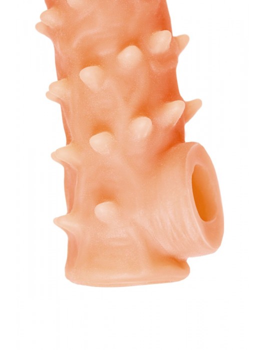 Телесная закрытая насадка с пупырышками Cock Sleeve Size S - 13,8 см. - KOKOS - в Новосибирске купить с доставкой