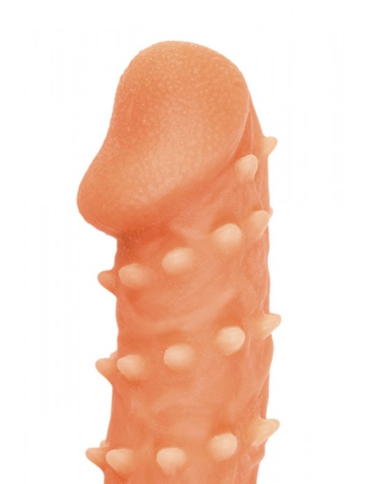 Телесная закрытая насадка с пупырышками Cock Sleeve Size S - 13,8 см. - KOKOS - в Новосибирске купить с доставкой