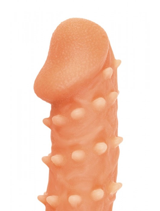 Телесная закрытая насадка с пупырышками Cock Sleeve Size L - 17,6 см. - KOKOS - в Новосибирске купить с доставкой