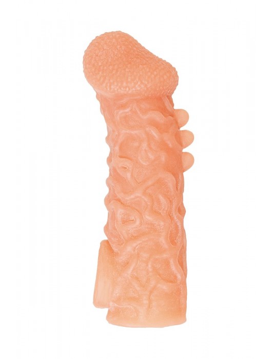 Телесная закрытая насадка с шершавой головкой Cock Sleeve Size S - 13,8 см. - KOKOS - в Новосибирске купить с доставкой