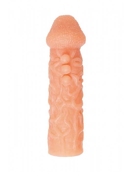 Телесная закрытая насадка с шершавой головкой Cock Sleeve Size S - 13,8 см. - KOKOS - в Новосибирске купить с доставкой