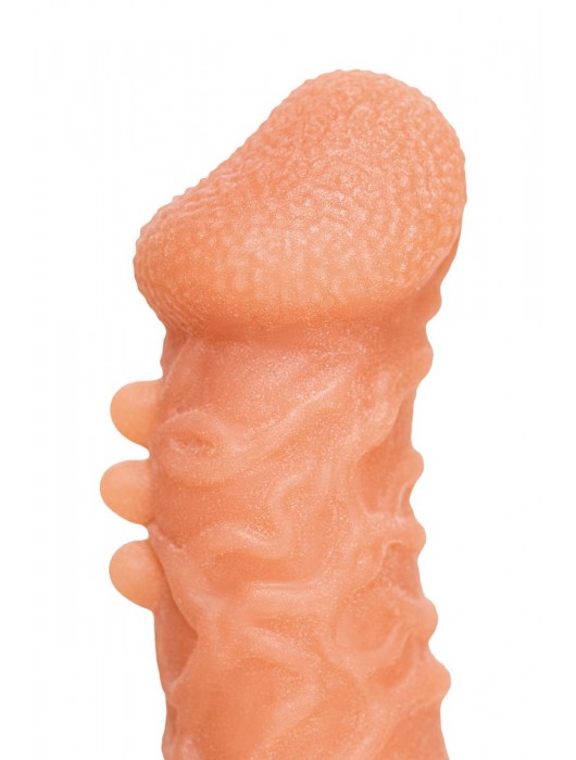 Телесная закрытая насадка с шершавой головкой Cock Sleeve Size S - 13,8 см. - KOKOS - в Новосибирске купить с доставкой